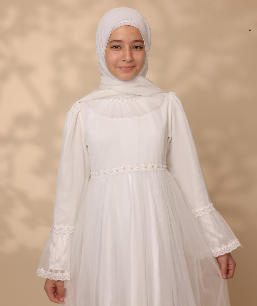 White tulle dress