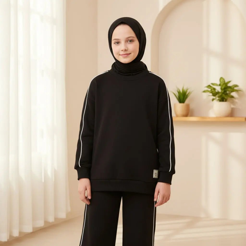 fleece striped cotton set - Little Hijabi