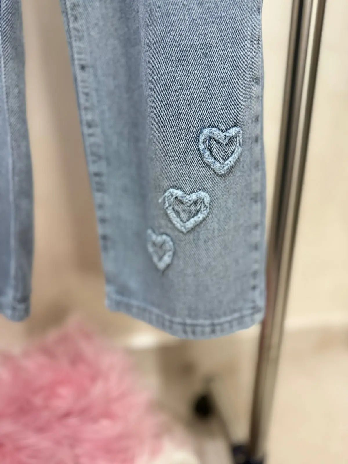 hearts blue jeans - Little Hijabi