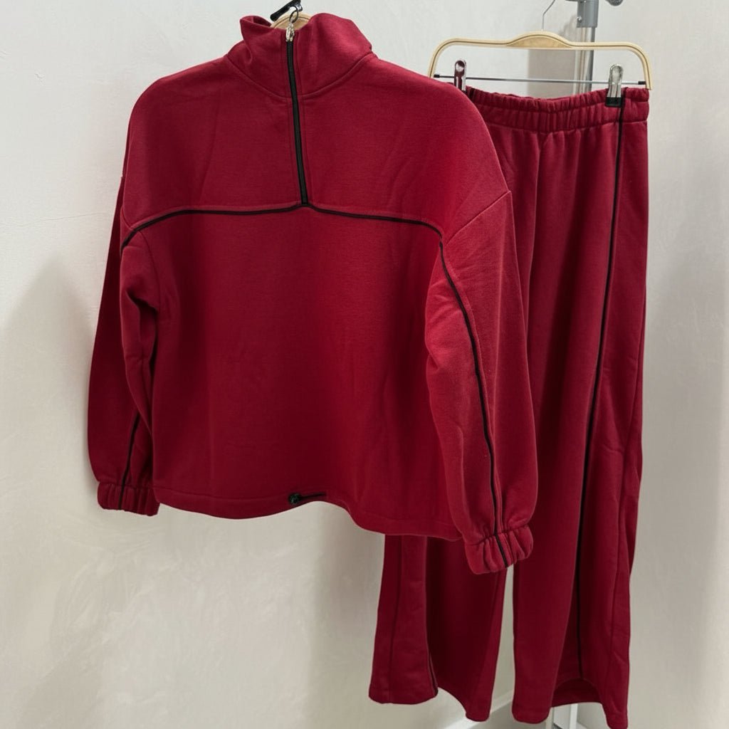 Red three thread cotton set - Little Hijabi