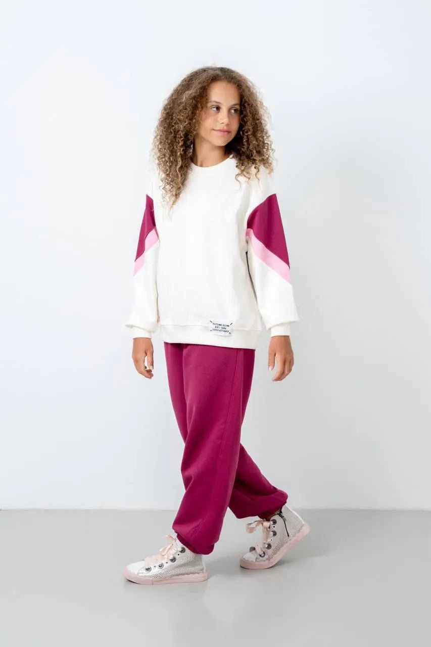 white burgundy set - Little Hijabi