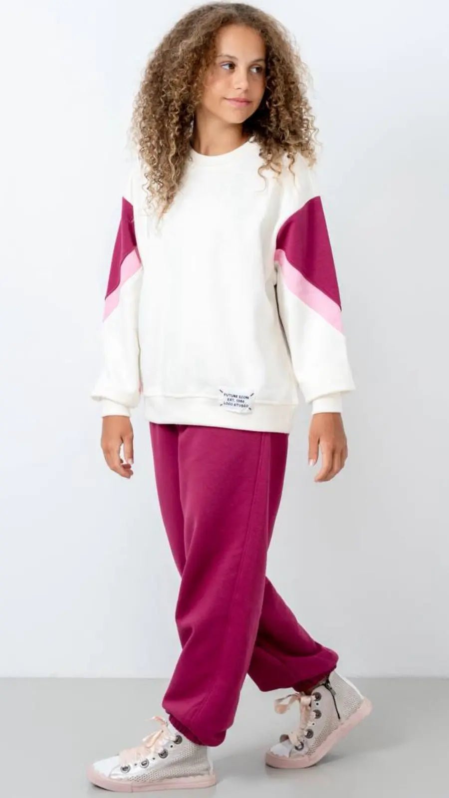 white burgundy set - Little Hijabi